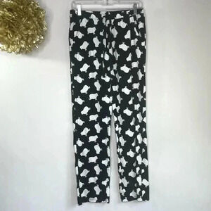 Forever 21 Womens Lounge Pants Black White Sheep Print Pull On S